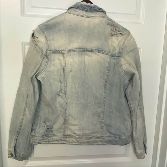 Aeropostale Destroyed Light Wash Denim Jean Jacket Size S Distressed Bleach Wash - Picture 3 of 12